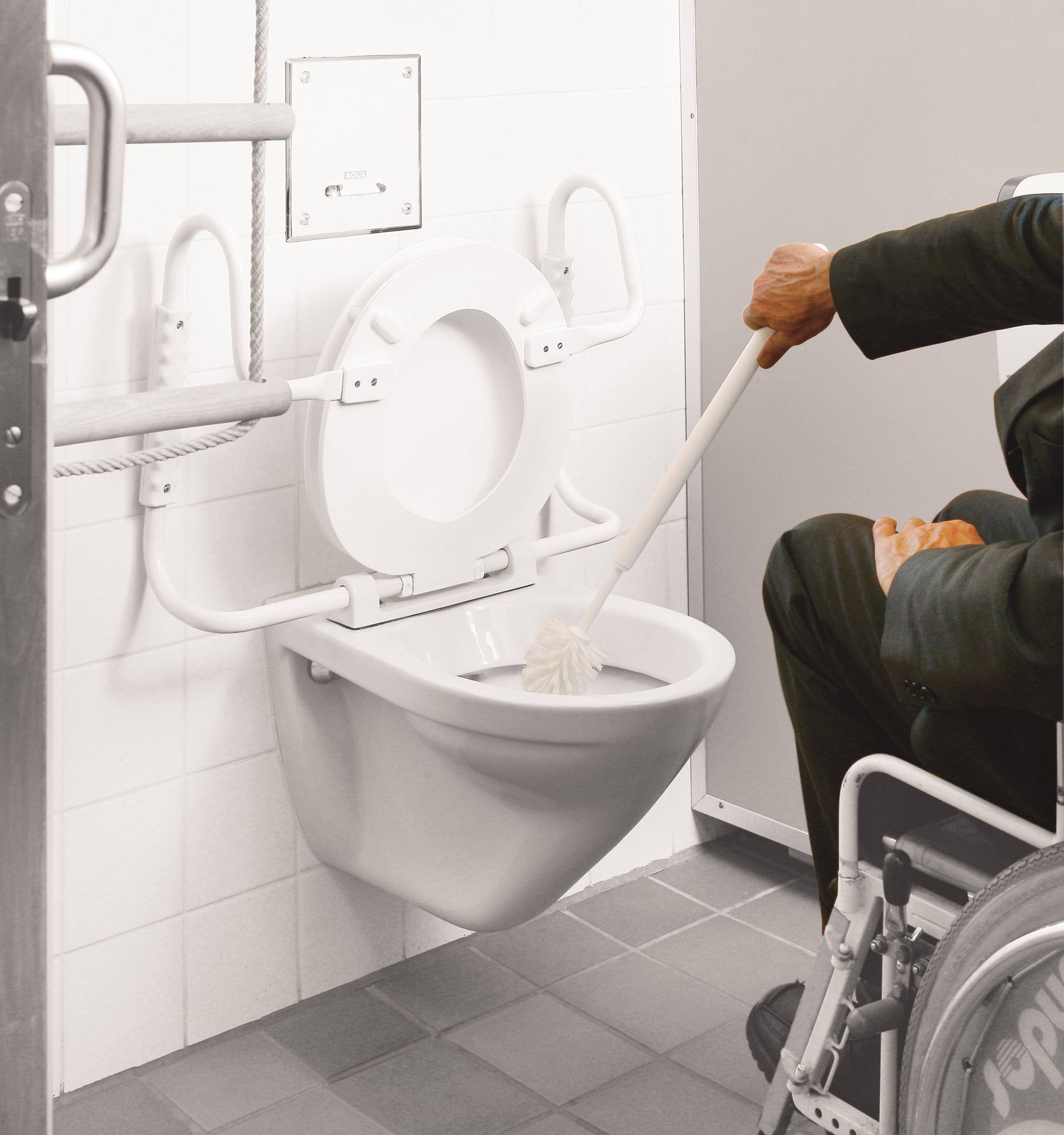 Haug Bürsten WC-Buerste Behinderten weiß Kunststoff (6390)