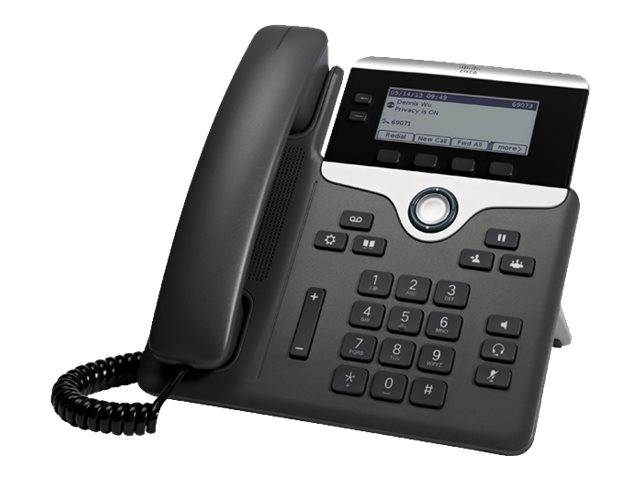 Cisco CP-7821-3PCC-K9= Systemtelefon,VoIP LC-Display Schwarz, Silber