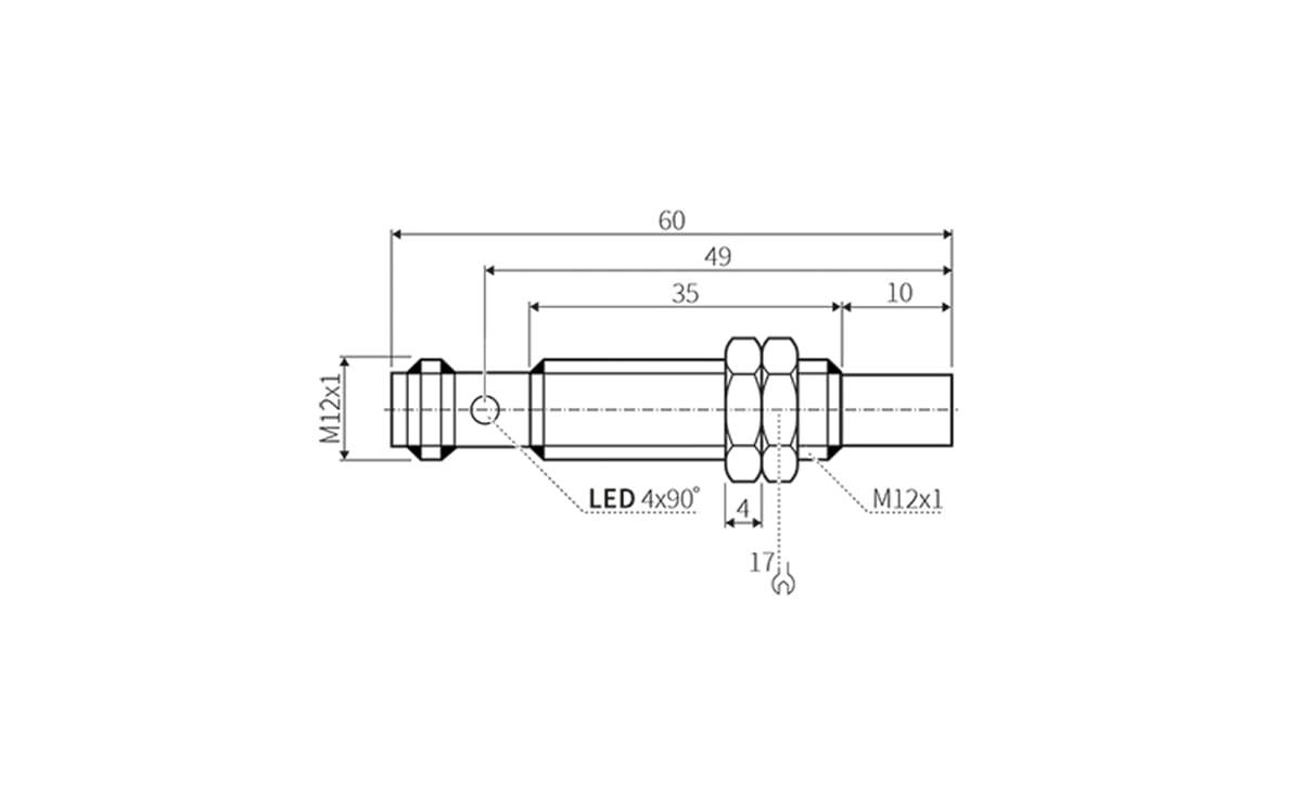 Induktiver Sensor Faktor 1 M12 10 mm IP69k - M12 - AI029 - autosen