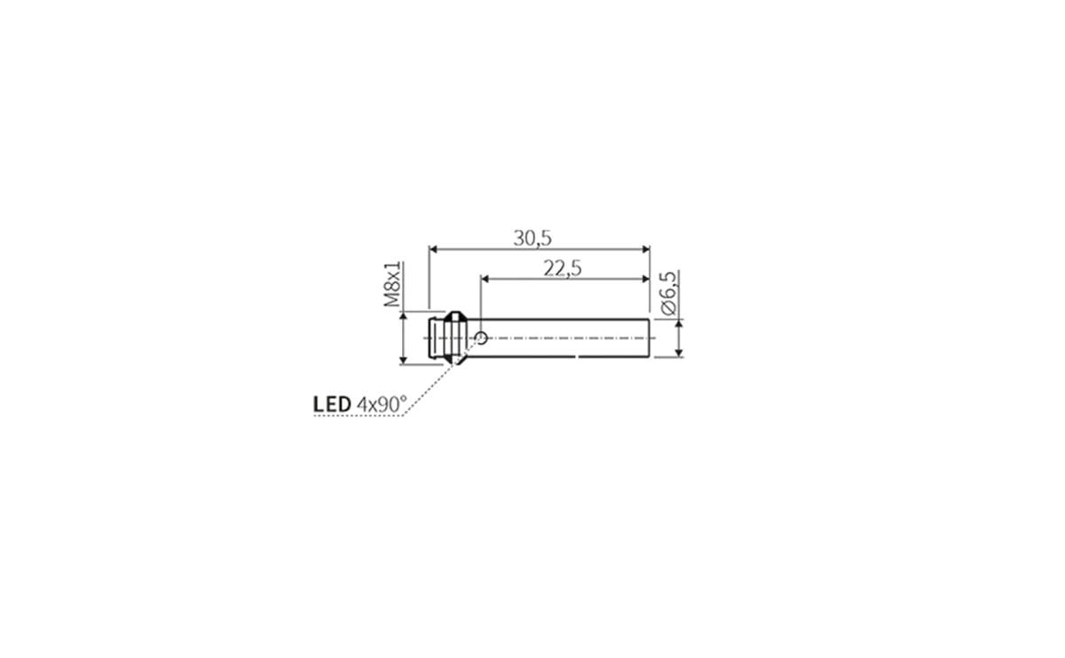 Induktiver Sensor ⌀ 6,5 mm IP67 - Ø6,5 mm - AI034 - autosen