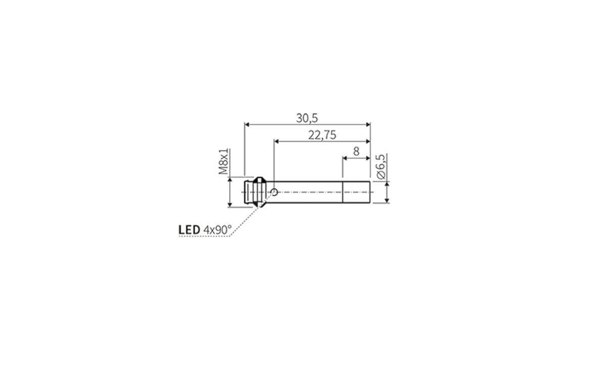 Induktiver Sensor ⌀ 6,5 mm IP67 - Ø6,5 mm - AI035 - autosen