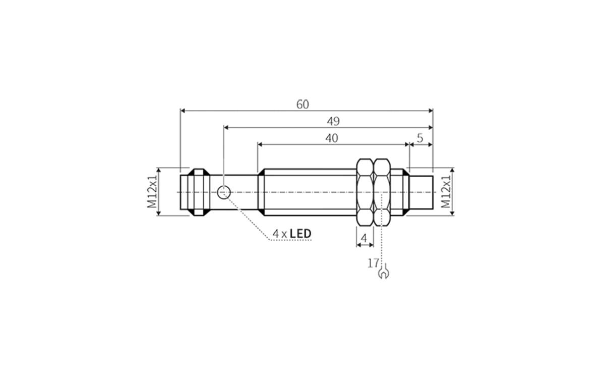Induktiver Sensor M12 7mm IP69K - M12x1 - AI039 - autosen