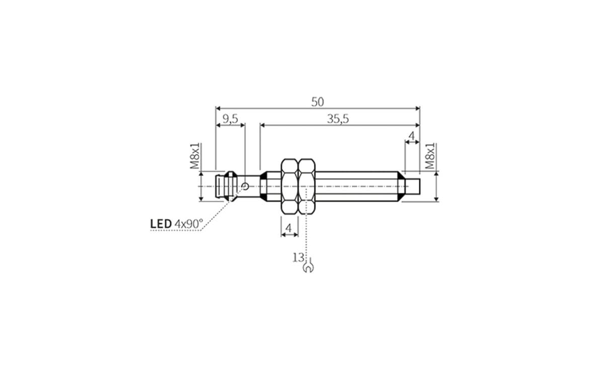 Induktiver Sensor M8 4mm IP67 - M8x1 - AI051 - autosen