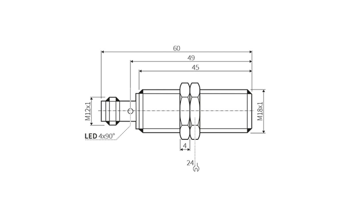 Induktiver Sensor M18 8mm IP69K - M18x1 - AI044 - autosen