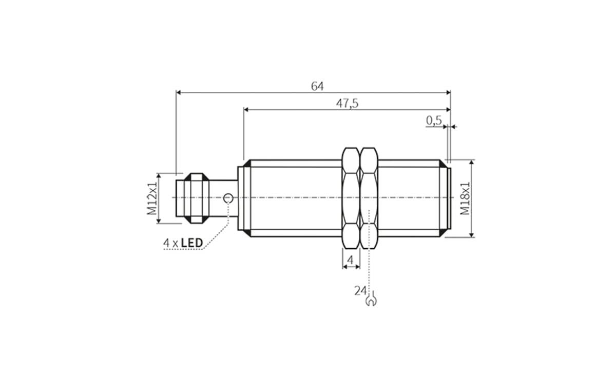 Induktiver Sensor M18 8mm IP67 - M18x1 - AI060 - autosen