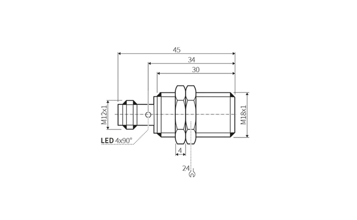 Induktiver Sensor M18 8 mm IP69k - M18x1 - AI026 - autosen