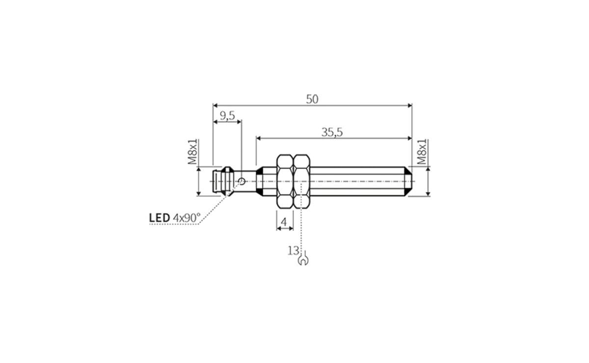 Induktiver Sensor M8 2mm IP67 - M8x1 - AI050 - autosen