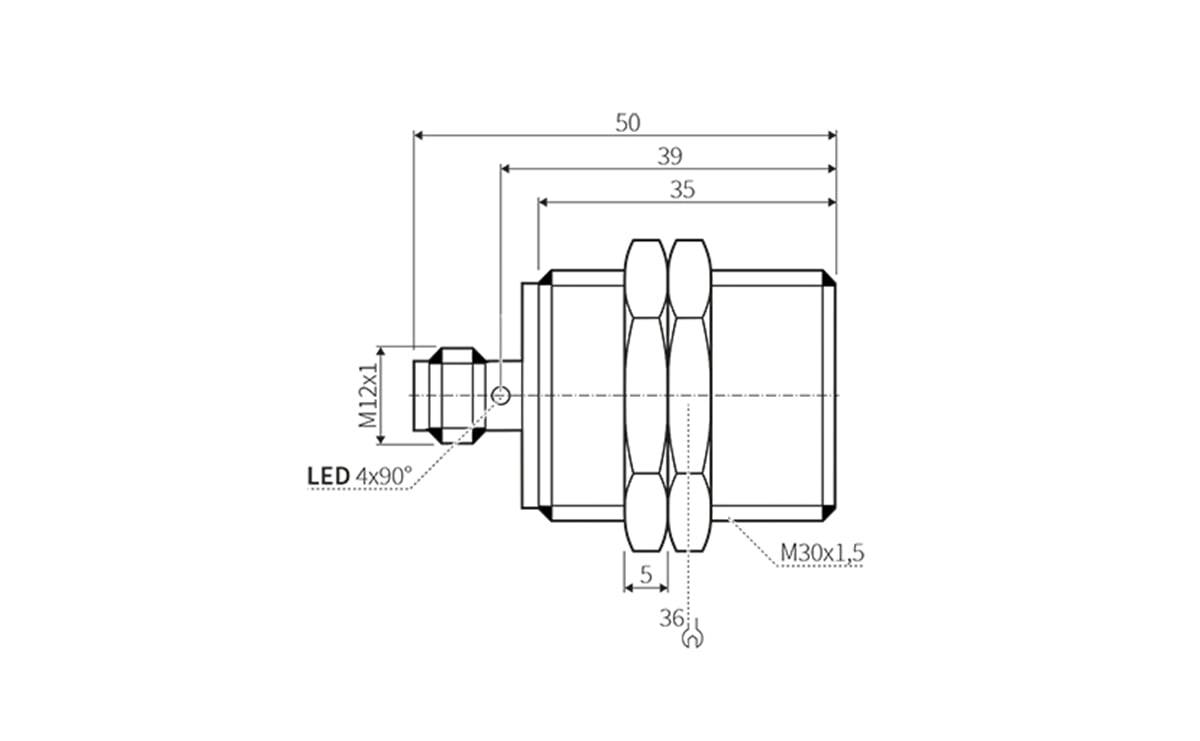 Induktiver Sensor M30 15 mm IP69k - M30x1,5 - AI027 - autosen