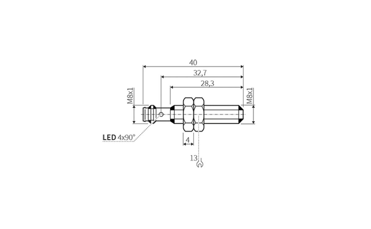 Induktiver Sensor Faktor 1 M8 3 mm IP69K - M8x1 - AI036 - autosen