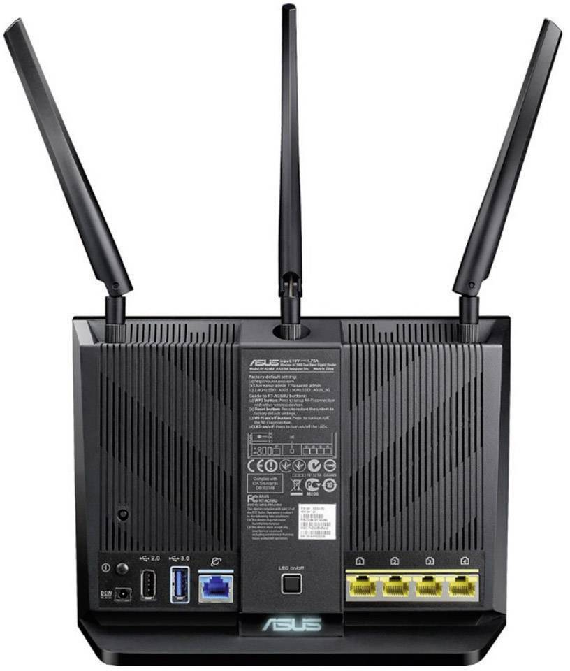 Asus RT-AC68U WLAN Router 2.4 GHz, 5 GHz 1.9 GBit/s