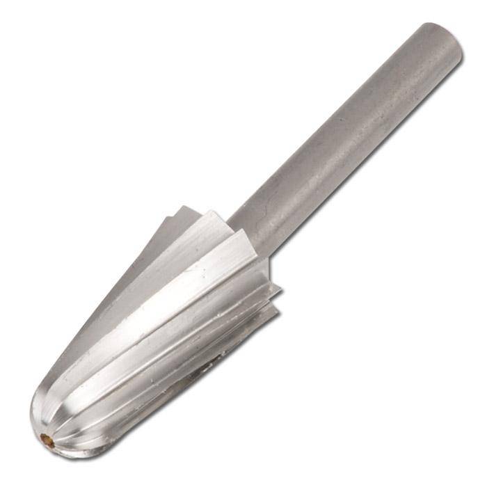 HSS-Frässtifte "PFERD - Rundkegelform L - für NE-Metalle - Zahnung ALU - Kopf-Ø x Länge 16 x 30 mm - Schaft-Ø 6 mm - Winkel 14° - Radius 4,8 mm