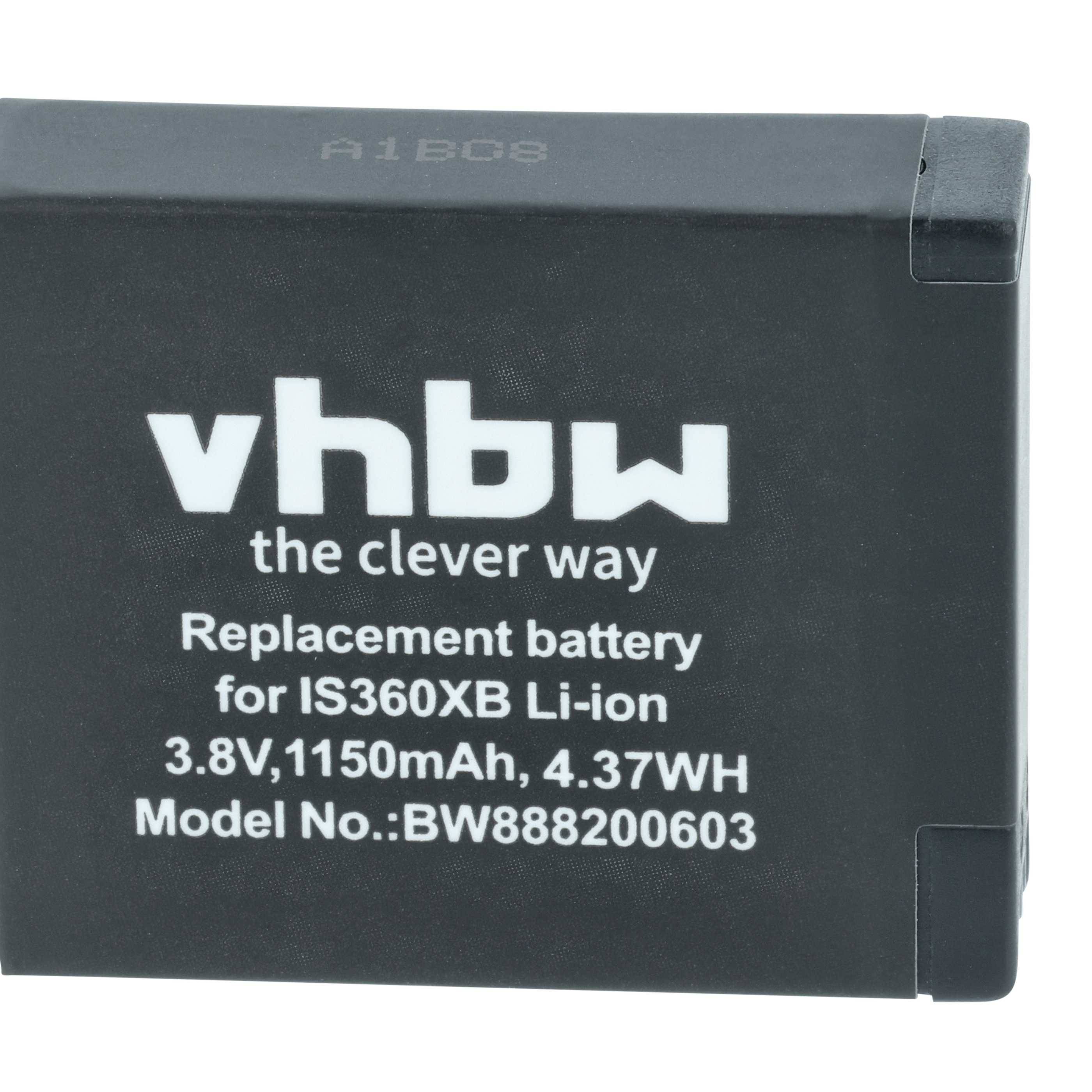 vhbw 3x Akku Ersatz für Insta360 PL903135VT, PL903135VT-S01 für Kamera (1150 mAh, 3,8 V, Li-Ion)