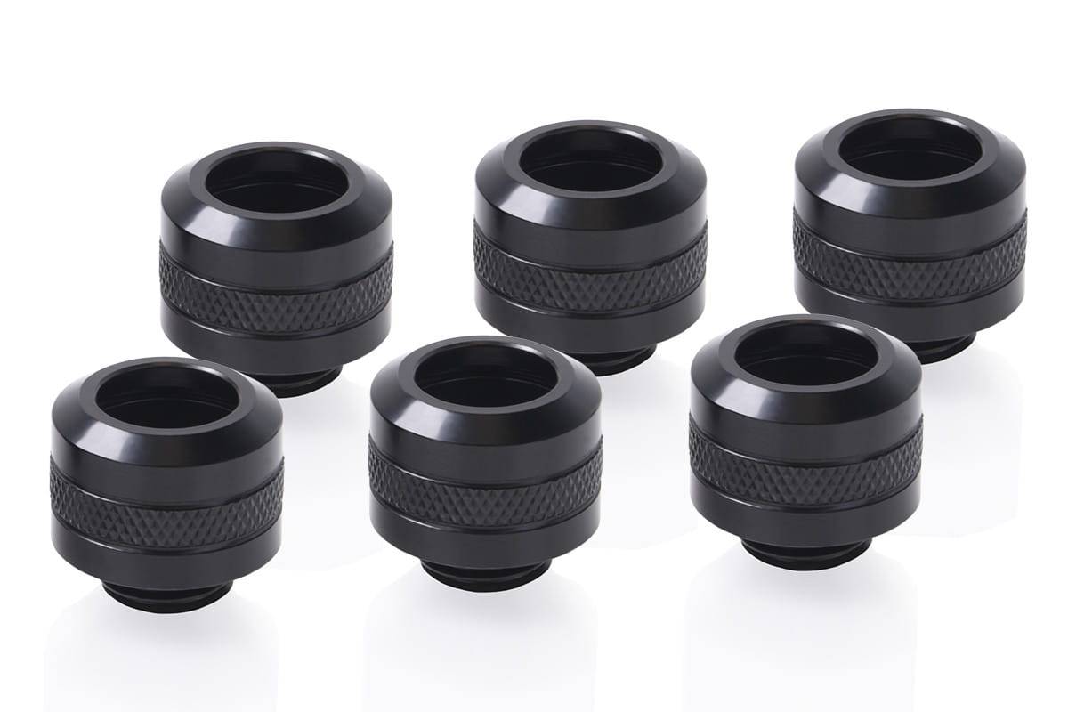 Eiszapfen Pro 13 mm Hard Tube Fitting Kit G1/4 Thread Chrome 6 Pack - 13 mm