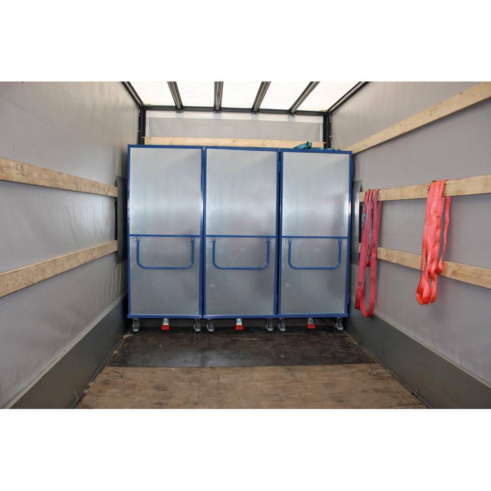 Kastenwagen, Stahlblechwände, 1 Doppelflügeltür, 5 Ladeflächen LxB 1045x685 mm,