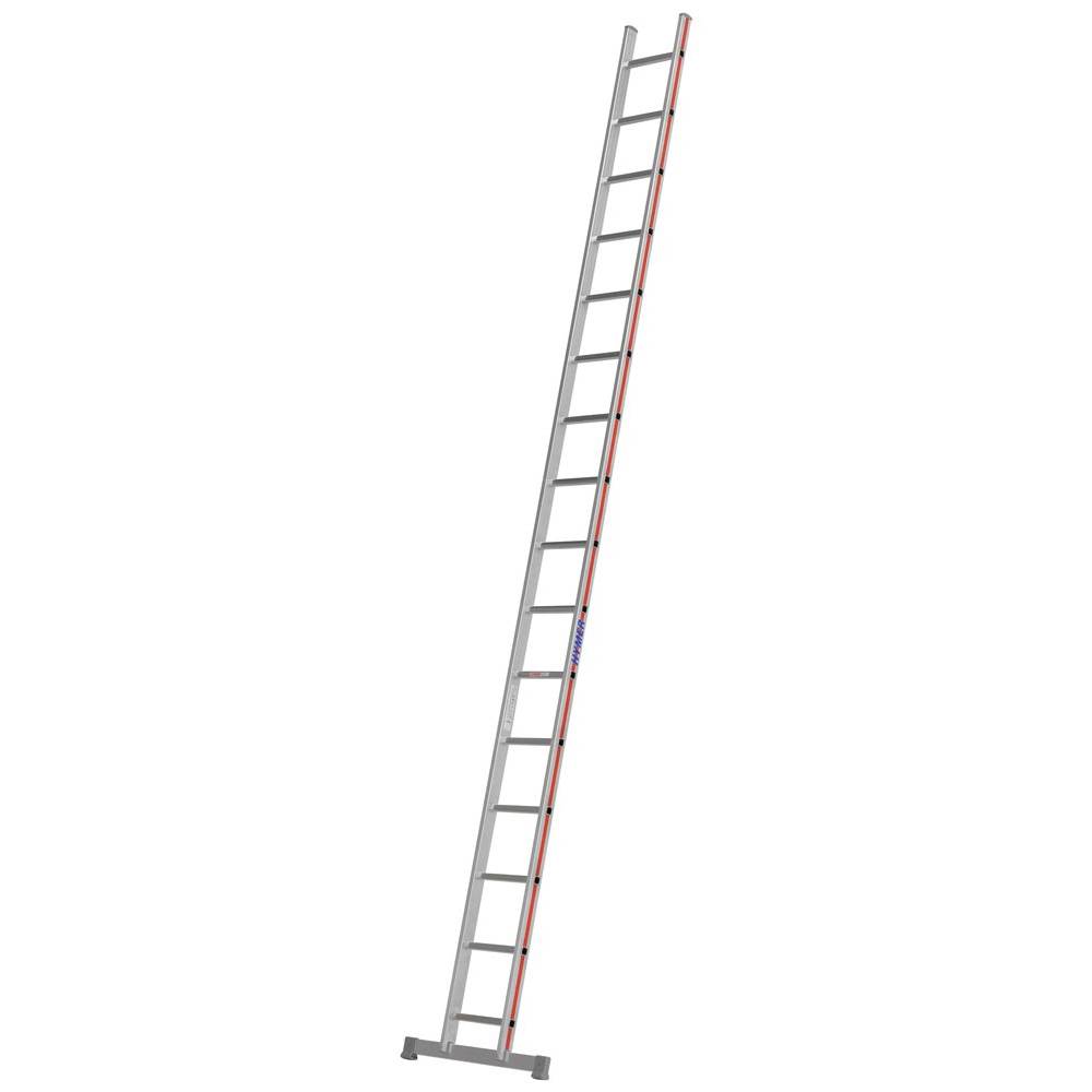 Sprossen-Anlegeleiter, 16 Sprossen, Leiterlänge 4590 mm, B. 810 mm, Gewicht 8,6 kg
