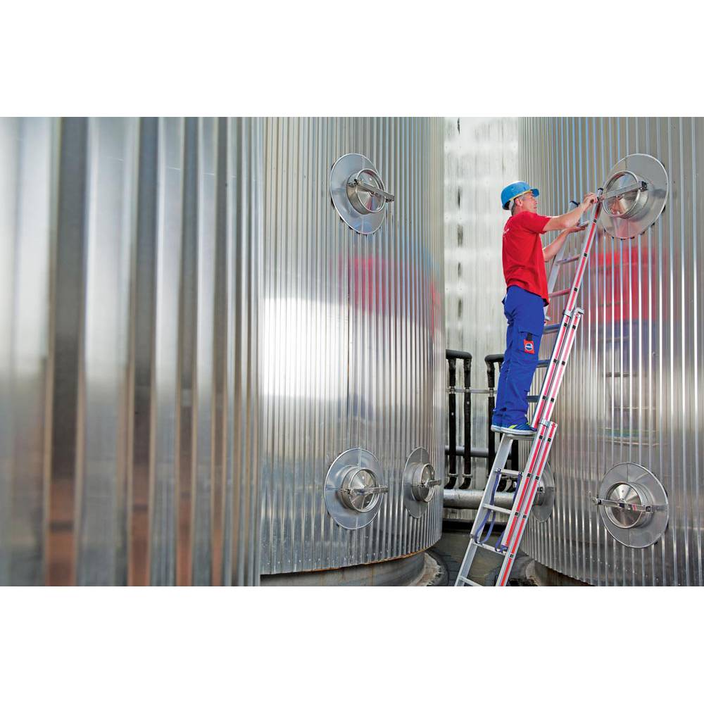 Allzweckleiter, 3-tlg., 3x7 Sprossen,Leiterl. 4950 mm, als Stehleiter 3420 mm