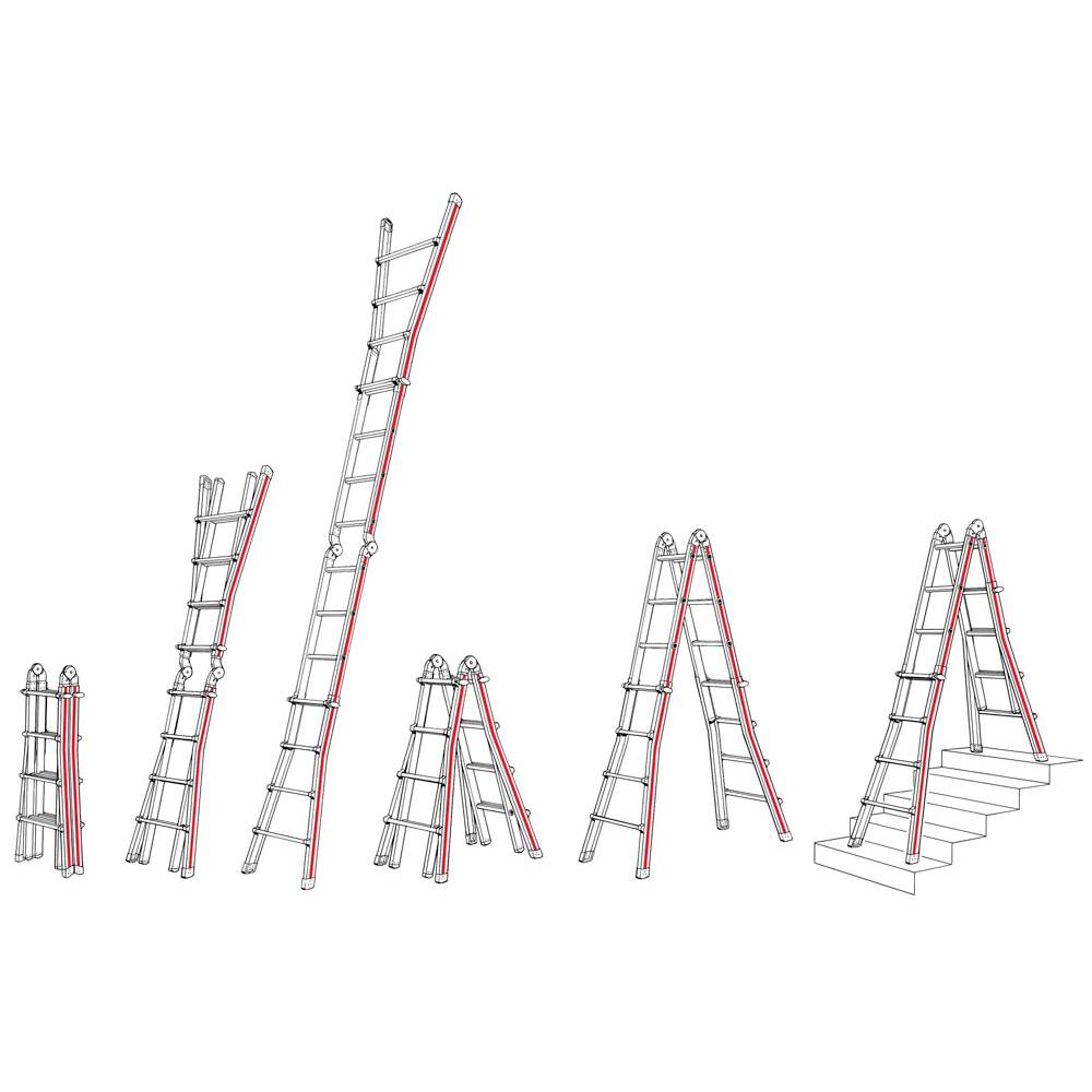 Teleskopleiter, 4x3 Sprossen, Länge als Anlegeleiter 2,92 m, als ausgefahrene St