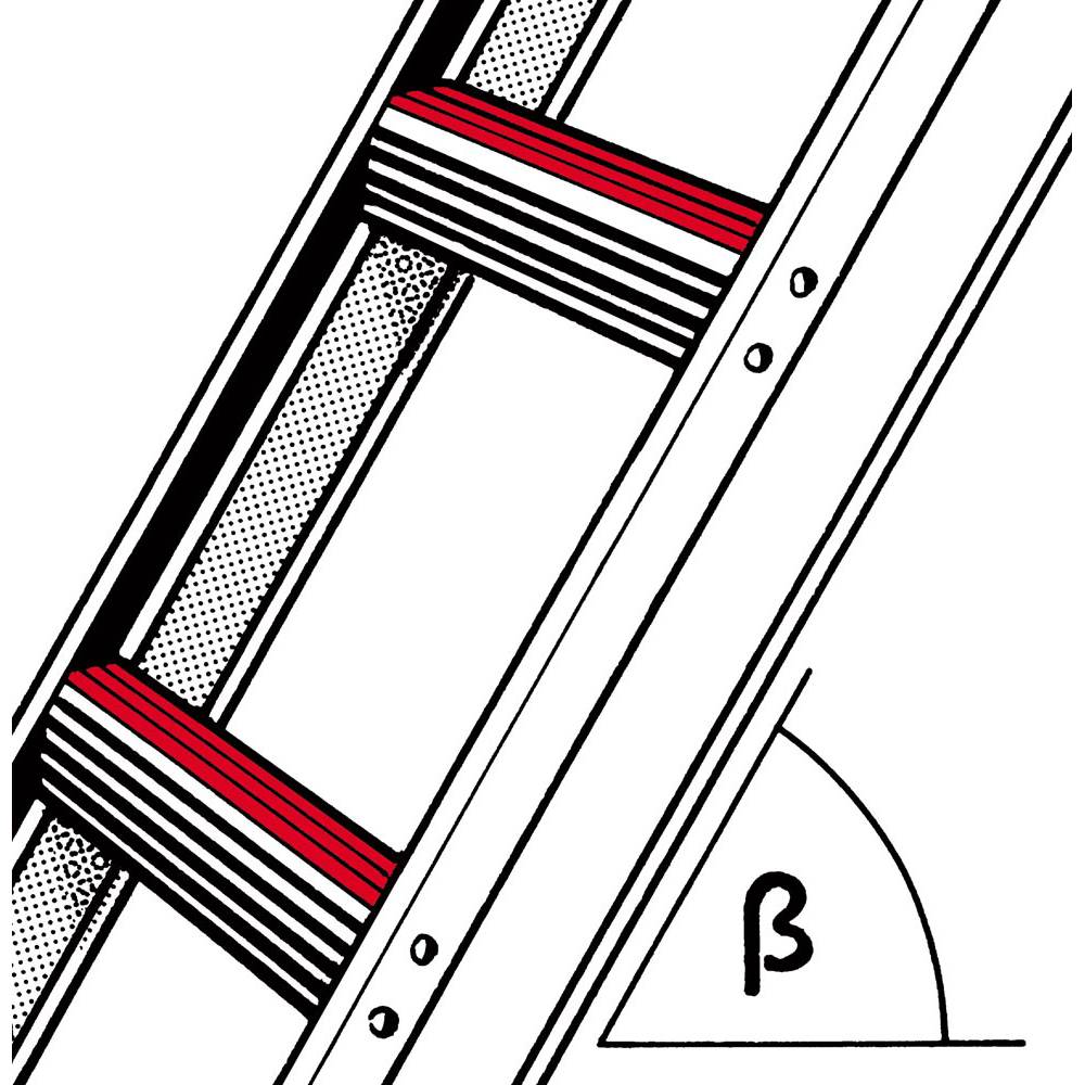 Dachleiter, RAL 7016, 7 Sprossen, Länge1950 mm, Gewicht 3,5 kg, aus Aluminium