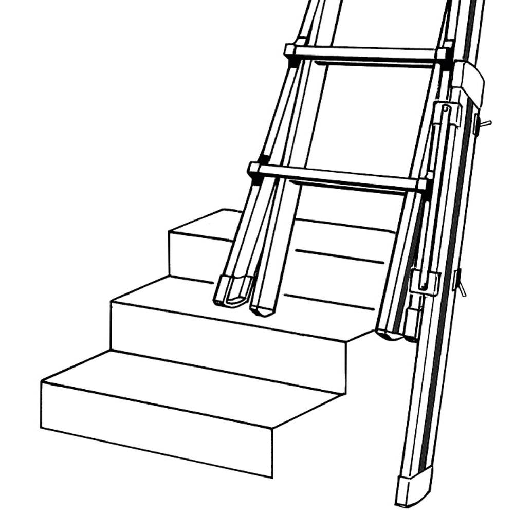 Fußverlängerung für Teleskopleitern, Verstellbereich 450 mm, inkl. Befestigungsm