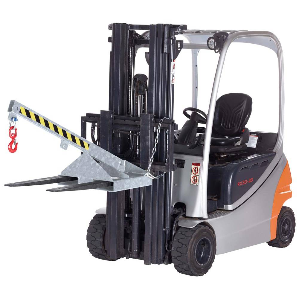 Kranarm für Gabelstapler, Länge 1390 mm, Traglast 350-1000 kg, starr, Neigung 25