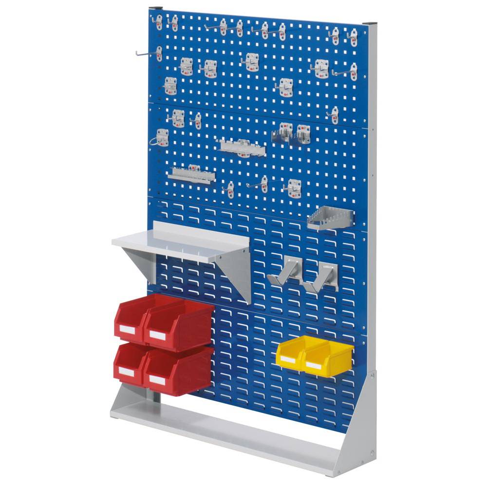 Ständer Systemeinheit doppelseitig, 2Loch- und 2 Schlitzplatten, BxTxH 1000x430x