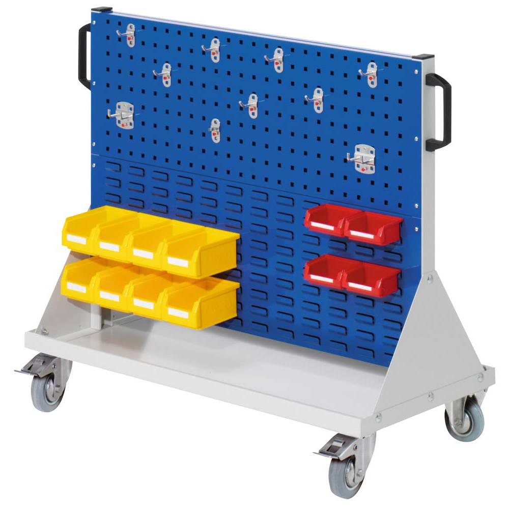 RasterMobil Gr. 2 RAL 7035/5010 H890 x B1000 x T500 mm. 1 x Werkzeughaltersort.