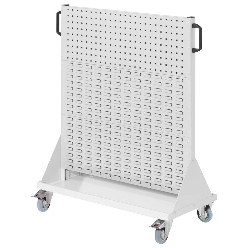 RasterMobil Gr. 3 RAL 7035 H1230 x B1000 x T500 mm. 2 Lochplatten 4 Schlitzplatt