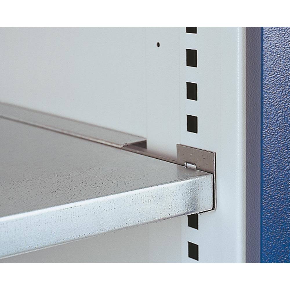 Werkzeugschrank, Türen mit Sichtfenster, 1 Werkbankplatte, 2 Schubl. + 2 Fachb., BxTxH 1000x600x1950 mm, RAL 7035