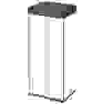 Großraum-Abfallbox, Volumen 52 l, BxTxH 340x260x770 mm, Gehäuse Edelstahl, Kunststoff-Schwingdeckel schwarz