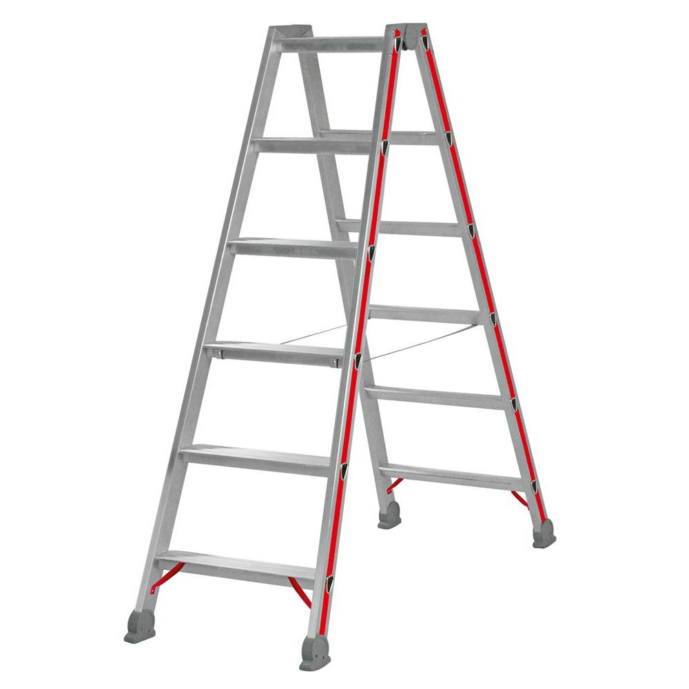Stufenstehleiter beids 2x5 Stufen AH 2,15m