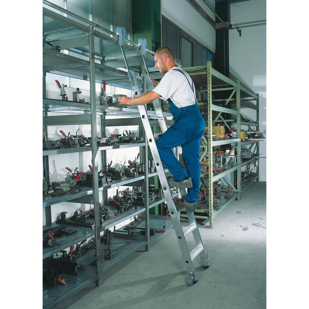 Aluminium-Regalleiter,fahrbar, 10 Stufen