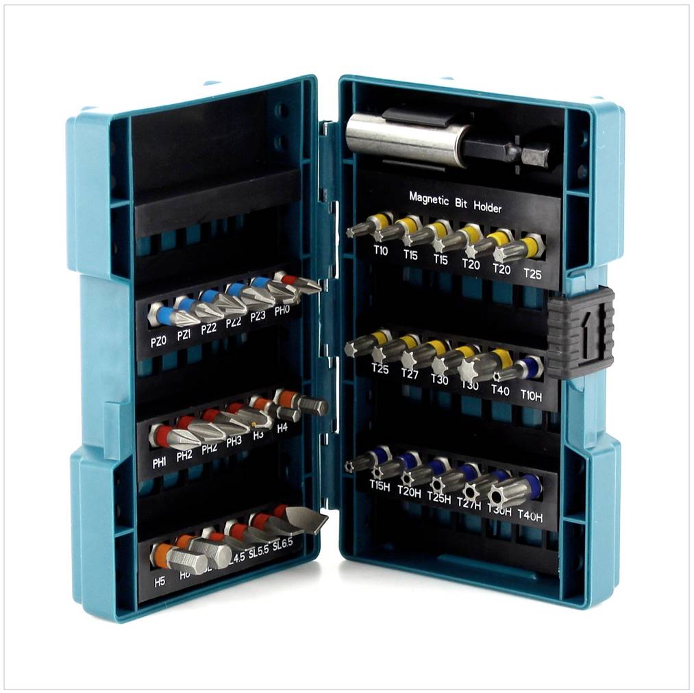 Makita Schraubenziehersatz - 37 Stücke - torx phillips pozidriv hex slot