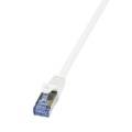 LogiLink CQ4111S RJ45 Netzwerkkabel, Patchkabel S/FTP 20.00 m Weiß vergoldete Steckkontakte, Flammwidrig, mit Rastnasenschutz 1 St.
