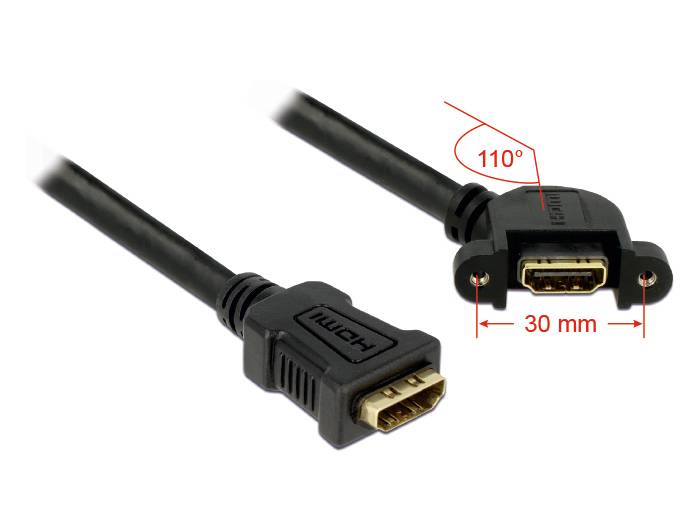 DeLOCK HDMI A Buchse > HDMI A Buchse - HDMI-Kabel - HDMI (W)
