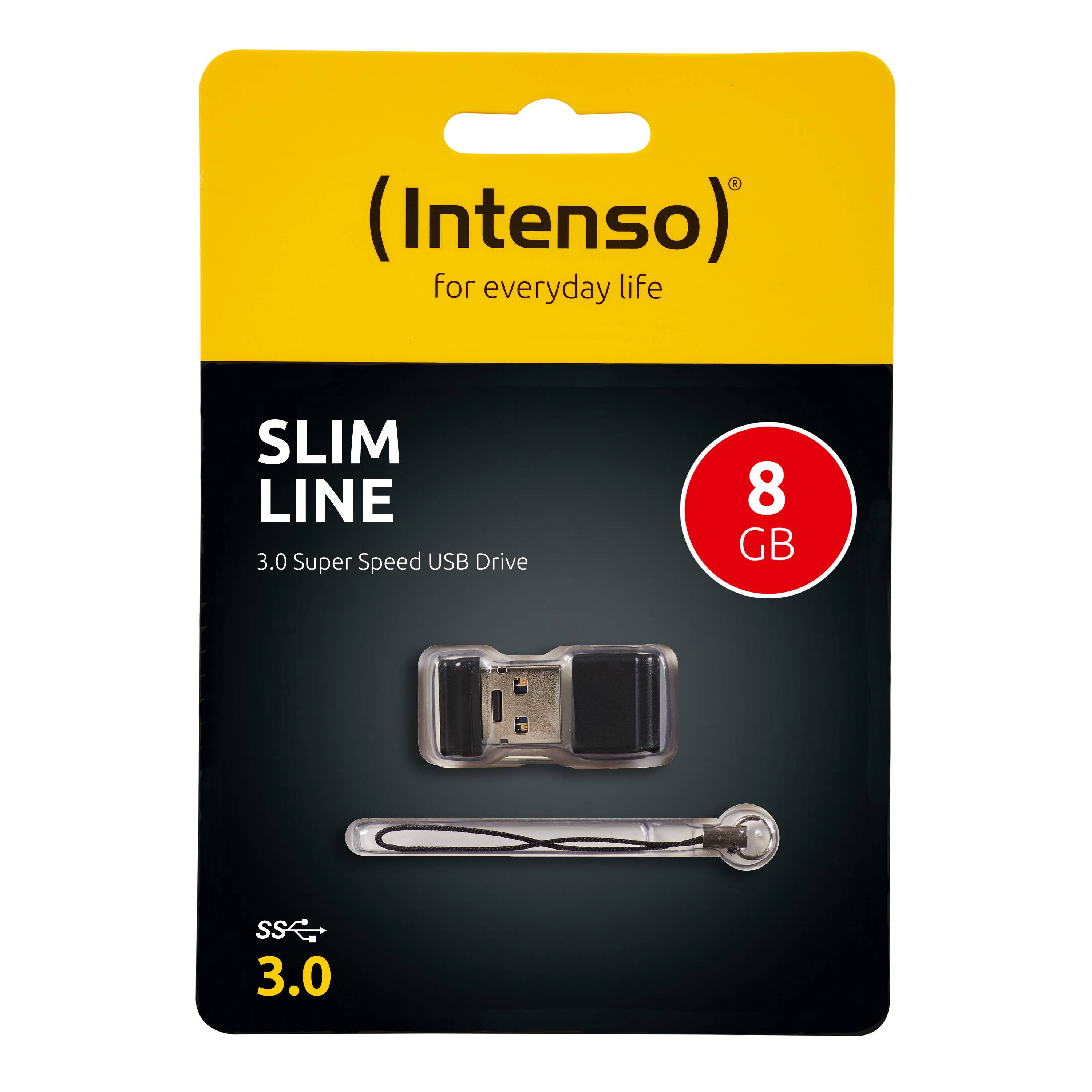 Intenso Slim Line USB-Stick 8 GB Schwarz 3532460 USB 3.2 Gen 1 (USB 3.0)