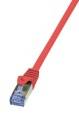 LogiLink CQ3034S RJ45 Netzwerkkabel, Patchkabel CAT 6a S/FTP 1.00 m Rot Flammwidrig, mit Rastnasenschutz 1 St.