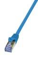 LogiLink CQ3026S RJ45 Netzwerkkabel, Patchkabel CAT 6a S/FTP 0.50 m Blau Flammwidrig, mit Rastnasenschutz 1 St.