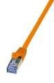 LogiLink CQ3038S RJ45 Netzwerkkabel, Patchkabel CAT 6a S/FTP 1.00 m Orange Flammwidrig, mit Rastnasenschutz 1 St.