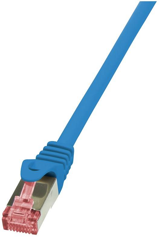 LogiLink CQ2046S RJ45 Netzwerkkabel, Patchkabel CAT 6 S/FTP 1.50 m Blau Flammwidrig, mit Rastnasenschutz 1 St.