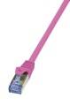 LogiLink CQ3099S RJ45 Netzwerkkabel, Patchkabel CAT 6a S/FTP 10.00 m Pink Flammwidrig, mit Rastnasenschutz 1 St.