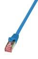 LogiLink CQ2016S RJ45 Patchkabel CAT 6 S/FTP 0.25m Blau Flammwidrig, mit Rastnasenschutz
