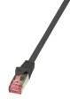 LogiLink CQ2023S RJ45 Netzwerkkabel, Patchkabel CAT 6 S/FTP 0.50 m Schwarz Flammwidrig, mit Rastnasenschutz 1 St.