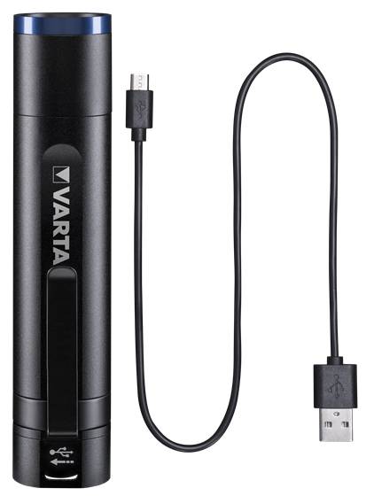 Varta Night Cutter F20R LED Taschenlampe mit Gürtelclip, mit USB-Schnittstelle, verstellbar akkubetrieben 400 lm 22 h 348 g