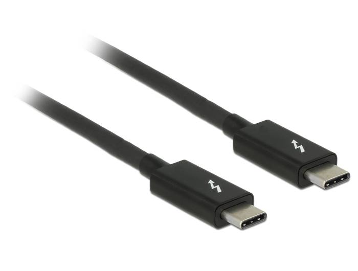 Delock Thunderbolt Anschlusskabel Thunderbolt™ (USB-C®) Stecker, Thunderbolt™ (USB-C®) Stecker 1.00 m Schwarz 84845 Thunderbolt™-Kabel