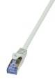 LogiLink CQ3022S RJ45 Netzwerkkabel, Patchkabel CAT 6a S/FTP 0.50 m Grau Flammwidrig, mit Rastnasenschutz 1 St.