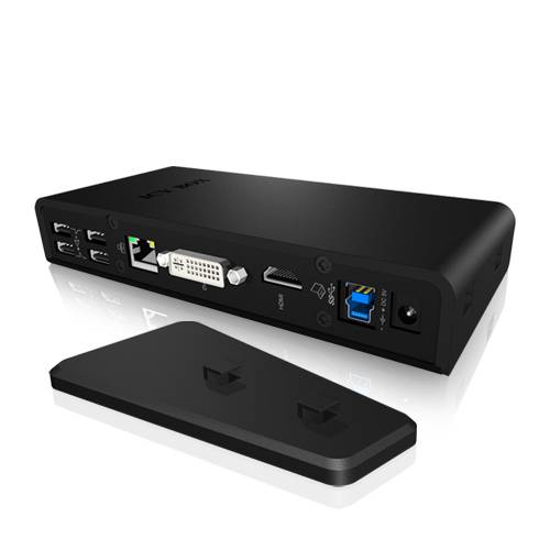IB-DK2241AC, USB 3.0 Notebook Dockingst. USB 3.0 auf: 2x USB 3.0+2x Video(HDMI+DVI)+1xGb/LAN+4xUSB 2.0+Audio
