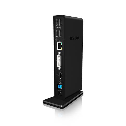 IB-DK2241AC, USB 3.0 Notebook Dockingst. USB 3.0 auf: 2x USB 3.0+2x Video(HDMI+DVI)+1xGb/LAN+4xUSB 2.0+Audio
