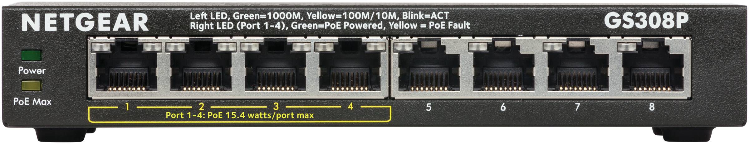 NETGEAR GS308P Netzwerk Switch 8 Port 1 GBit/s PoE-Funktion