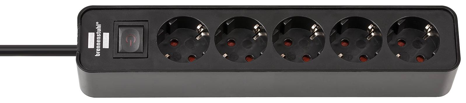 Brennenstuhl 1153250000 Steckdosenleiste mit Schalter 5fach Schwarz Schutzkontakt 1 St.