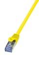 LogiLink CQ3017S RJ45 Netzwerkkabel, Patchkabel CAT 6a S/FTP 0.25 m Gelb Flammwidrig, mit Rastnasenschutz 1 St.